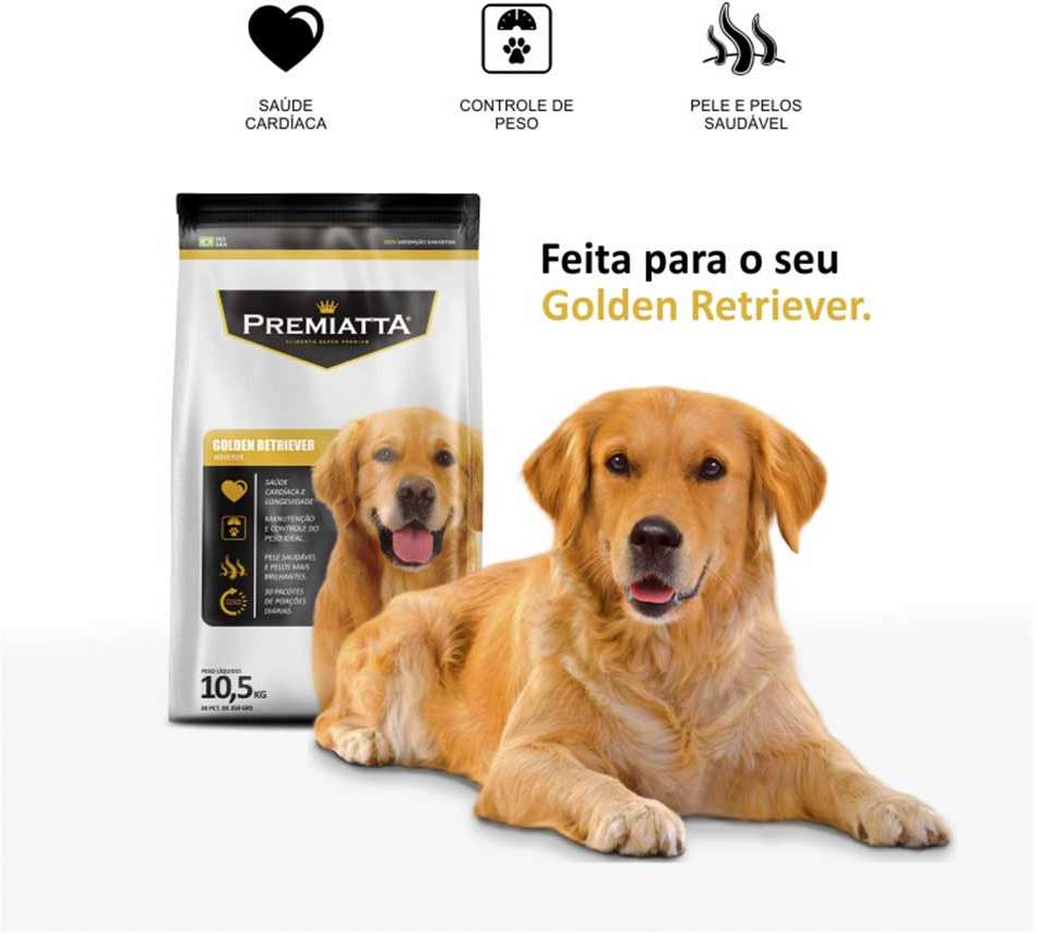 Ração Premiatta Golden Retriever Adultos - 10,5Kg