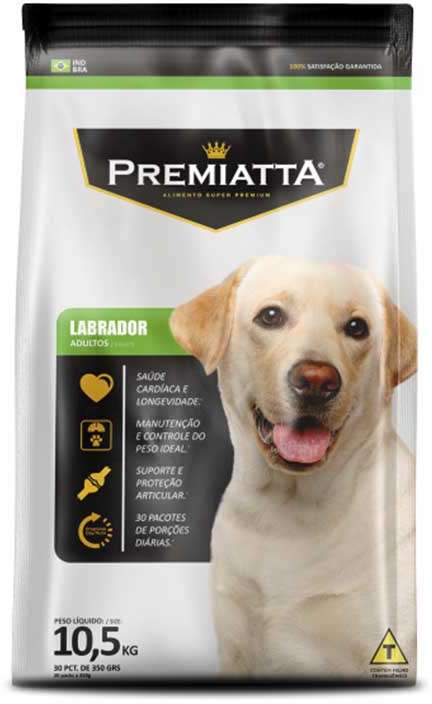Ração Premiatta Labrador Retriever Adultos - 10,5Kg