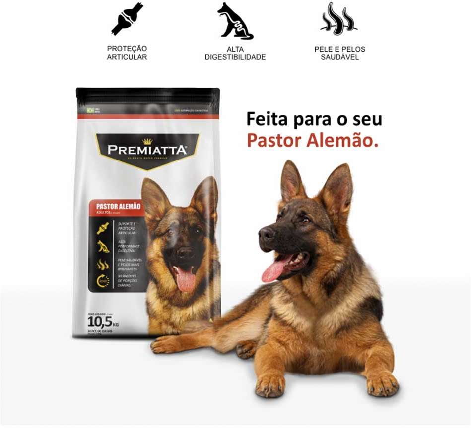 Ração Premiatta Pastor Alemão - 10,5Kg