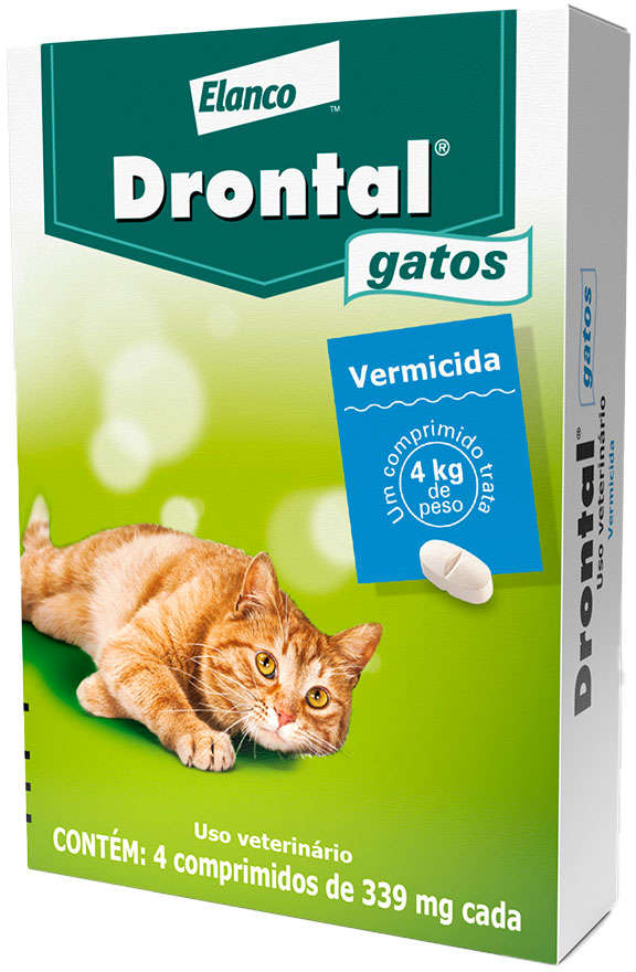 Vermifugo Elanco Drontal para Gatos Até 4Kg - 4 Comprimidos