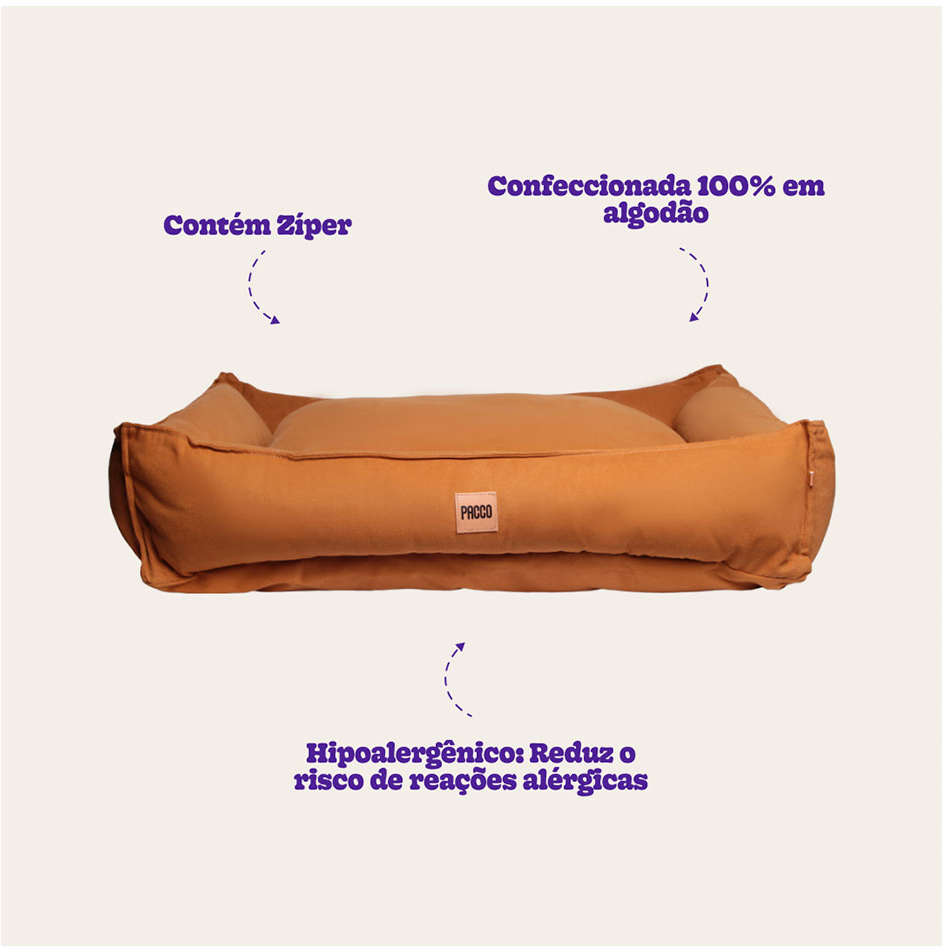 Cama Pacco Puppy Nature Caramelo 100% Algodão para Cães - Tam. EXG