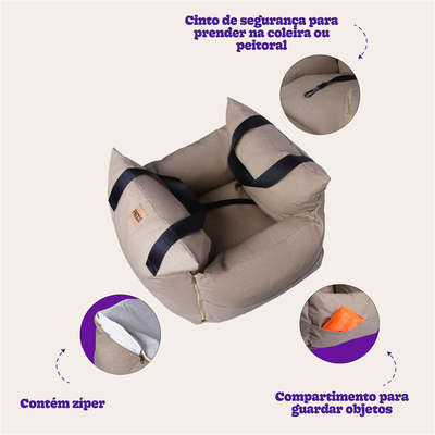 Bolsa de Transporte Pacco Puppy Canguu Ecotec Bege Impermeável