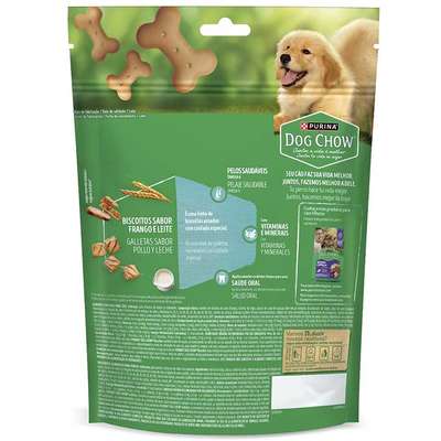 Biscoito Dog Chow para Cães Filhotes Sabor Frango e Leite