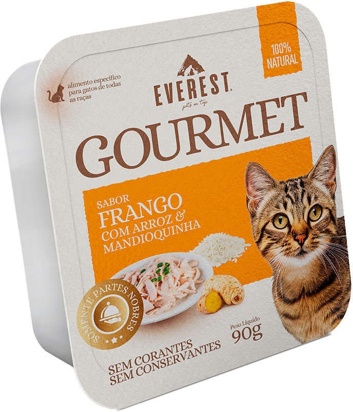 Ração Úmida Everest Gourmet Frango com Arroz e Mandioquinha para Gatos - 90 g