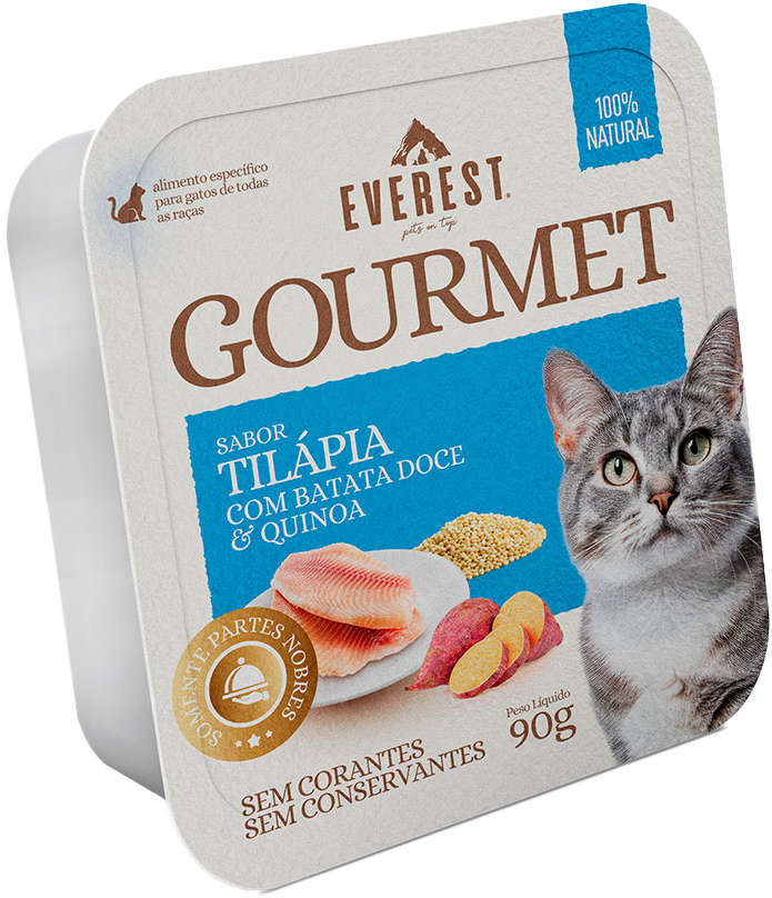 Ração Úmida Everest Gourmet Tilápia com Batata Doce e Quinoa para Gatos - 90 g