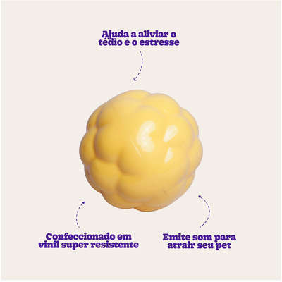 Bolinha Bolhas Kroco Amarelo para Cães