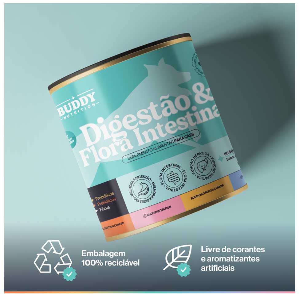 Suplemento Alimentar Buddy Nutrition Digestão & Flora Intestinal para Cães - 168 g