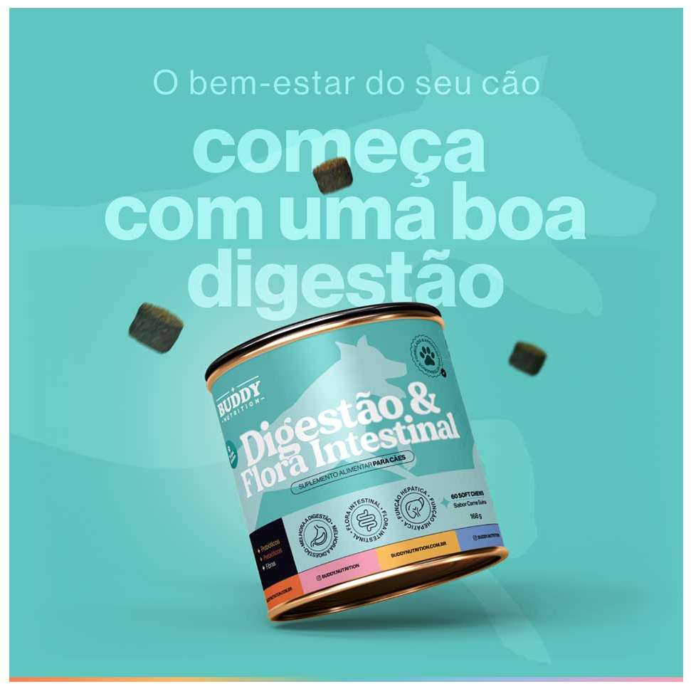 Suplemento Alimentar Buddy Nutrition Digestão & Flora Intestinal para Cães - 168 g