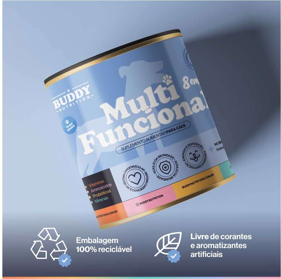 Suplemento Alimentar Buddy Nutrition Multifuncional 8 em 1 para Cães - 168 g