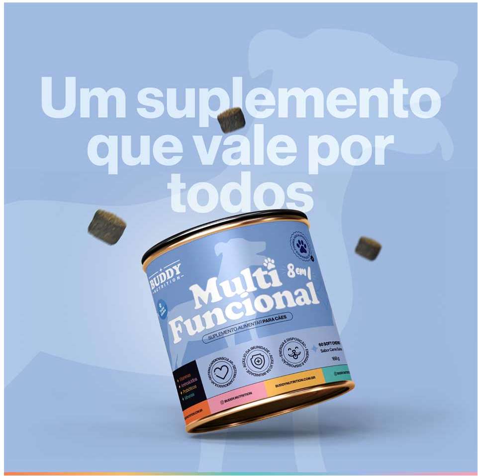 Suplemento Alimentar Buddy Nutrition Multifuncional 8 em 1 para Cães - 168 g
