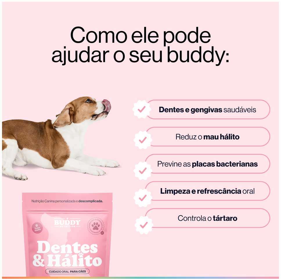 Suplemento Alimentar Buddy Nutrition Dentes & Hálito para Cães - 168 g