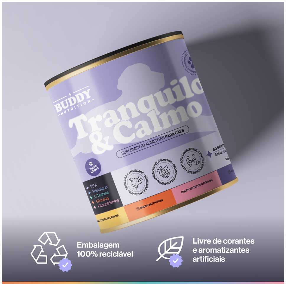 Suplemento Alimentar Buddy Nutrition Tranquilo & Calmo para Cães - 168 g