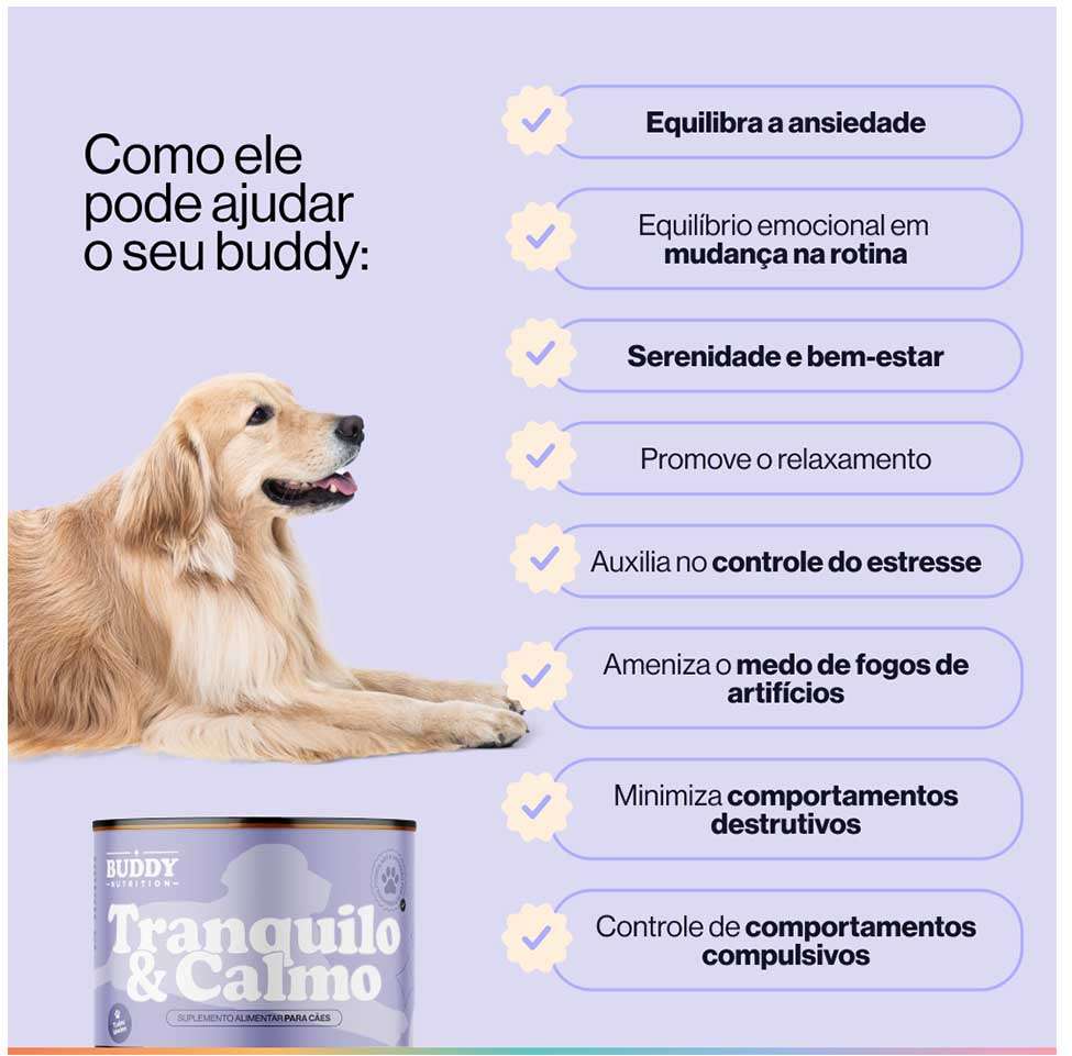 Suplemento Alimentar Buddy Nutrition Tranquilo & Calmo para Cães - 168 g
