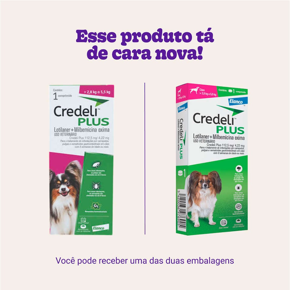 Antipulgas Credeli Plus 112,5 mg para Cães de 2,8 a 5,5Kg - 1 Comprimido