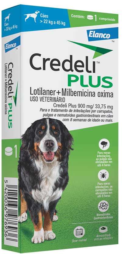 Antipulgas Credeli Plus 900 mg para Cães de 22 a 45Kg - 1 Comprimido