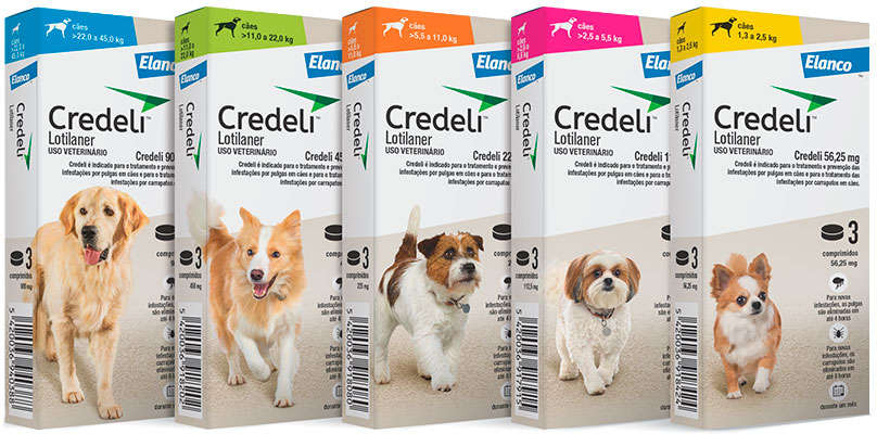 Antipulgas e Carrapatos Credeli 225 mg para Cães de 5,5 a 11Kg - 3 Comprimidos