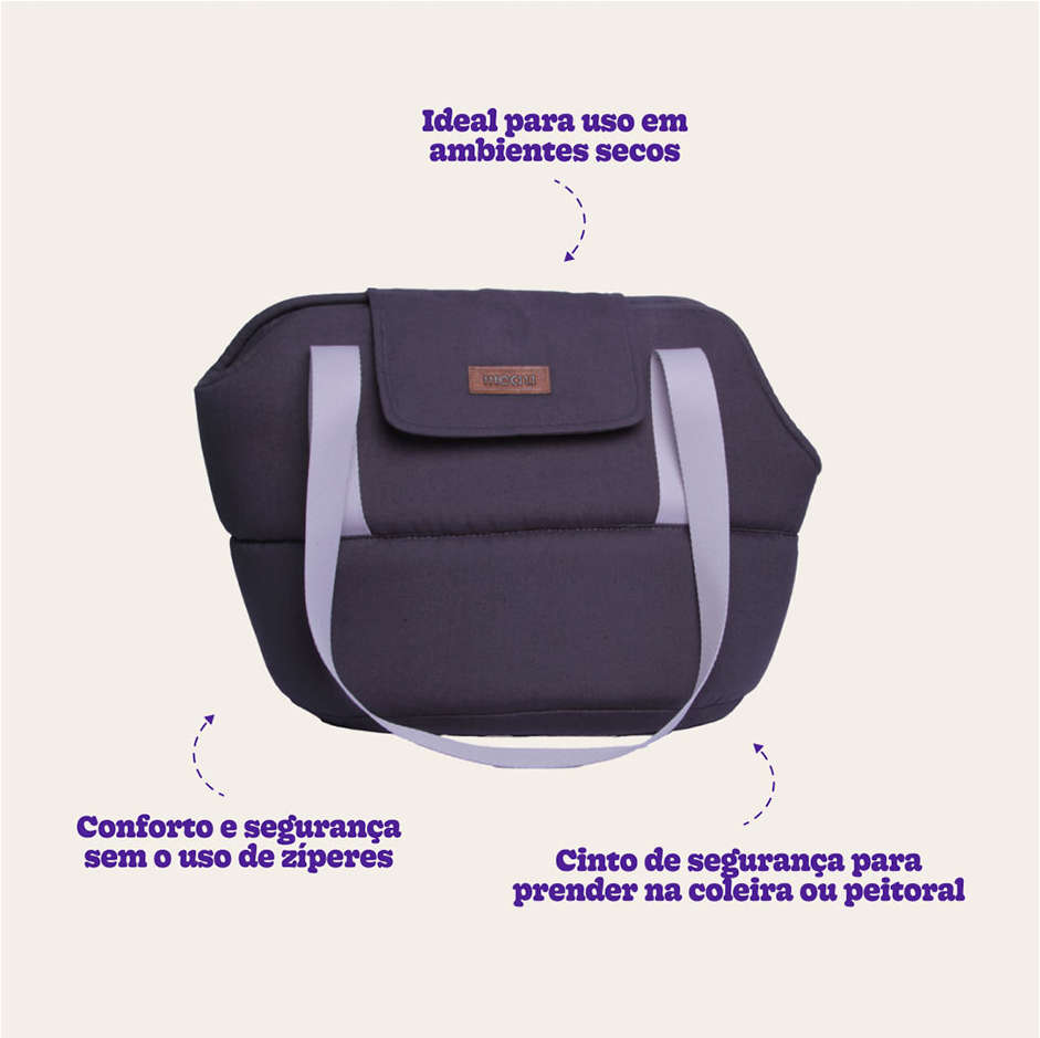 Bolsa de Transporte Meau Cinza - Tam. G