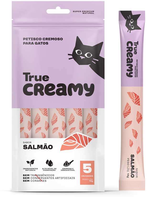 Petisco Cremoso True Creamy Sabores Variados para Gatos 4 Pacotes (20 Unidades) - 4 Pacotes (20 Unidades)