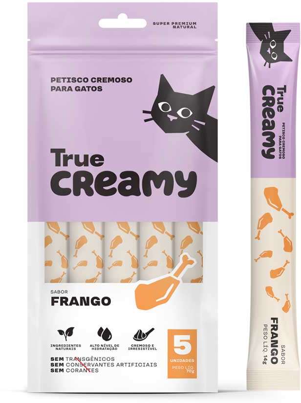 Petisco Cremoso True Creamy Sabores Variados para Gatos 4 Pacotes (20 Unidades) - 4 Pacotes (20 Unidades)
