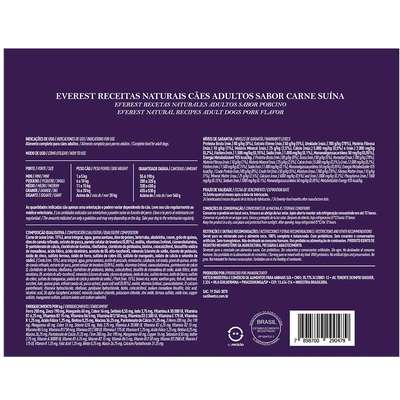 Alimento Natural Everest Receitas Naturais Carne Suína para Cães