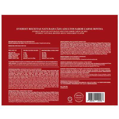Alimento Natural Everest Receitas Naturais Carne Bovina para Cães