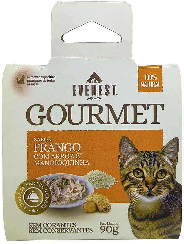 Ração Úmida Everest Gourmet Frango com Arroz e Mandioquinha para Gatos - 90 g