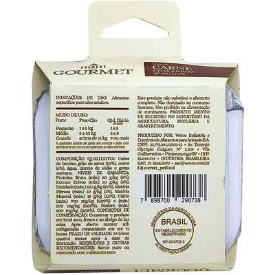 Ração Úmida Everest Gourmet Carne com Arroz e Couve para Cães