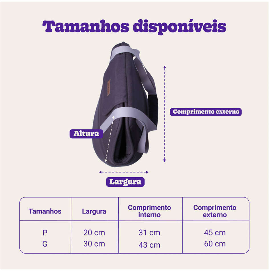 Bolsa de Transporte Meau Cinza - Tam. G