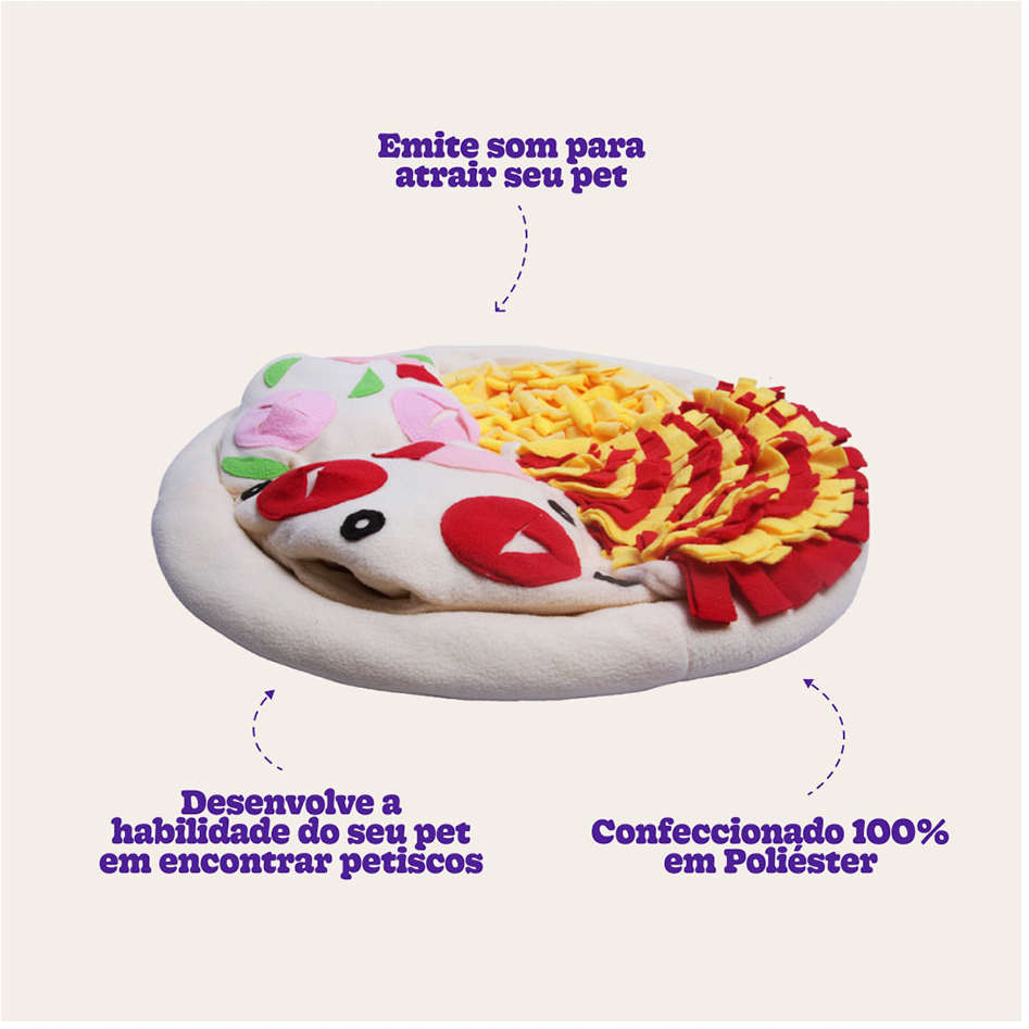 Brinquedo Tapete Interativo Kroco Pizza para Cães e Gatos - Tam. G