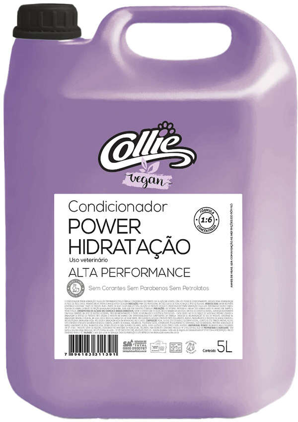 Condicionador Collie Vegan Power Hidratação para Cães e Gatos - 5 Litros