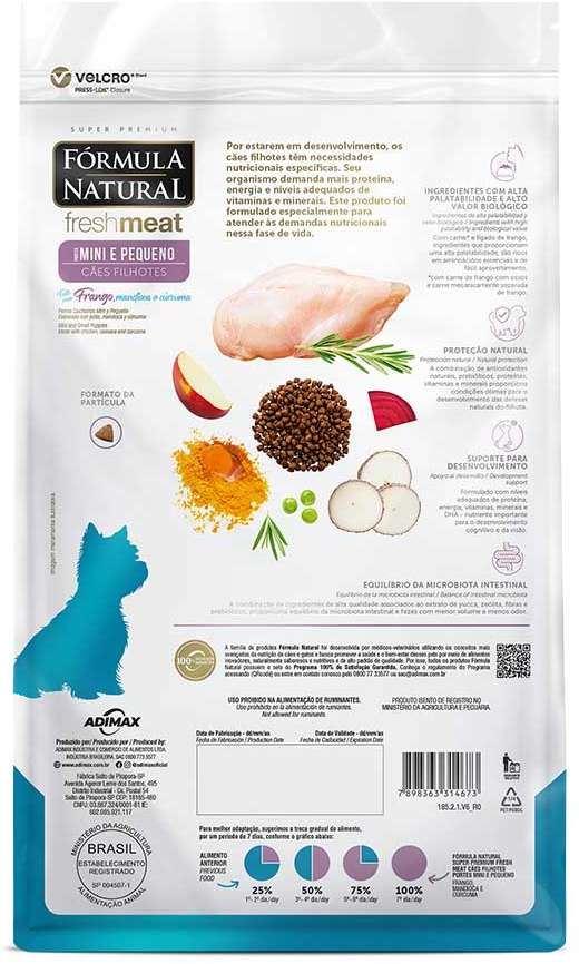 Ração Seca Fórmula Natural Fresh Meat Cães Filhotes Raças Mini e Pequena - 2,5Kg