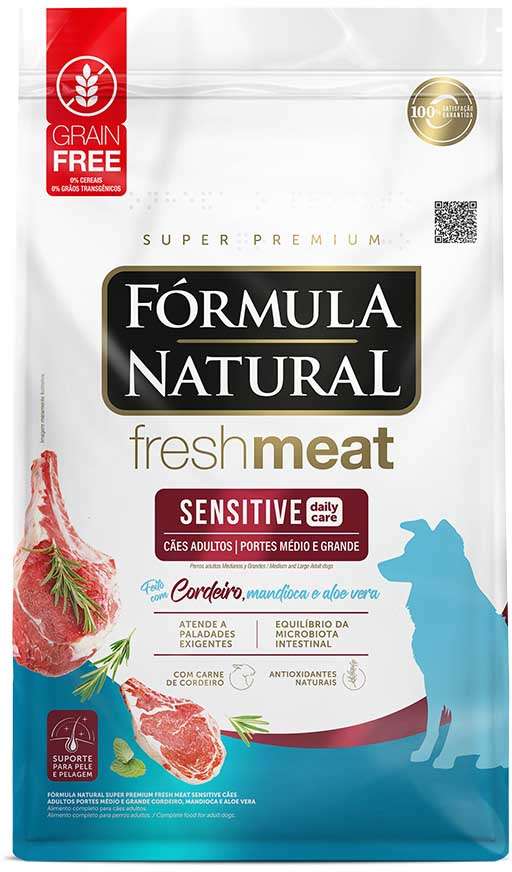 Ração Seca Fórmula Natural Fresh Meat Sensitive Cães Adultos Portes Médio e Grande - 12 KG