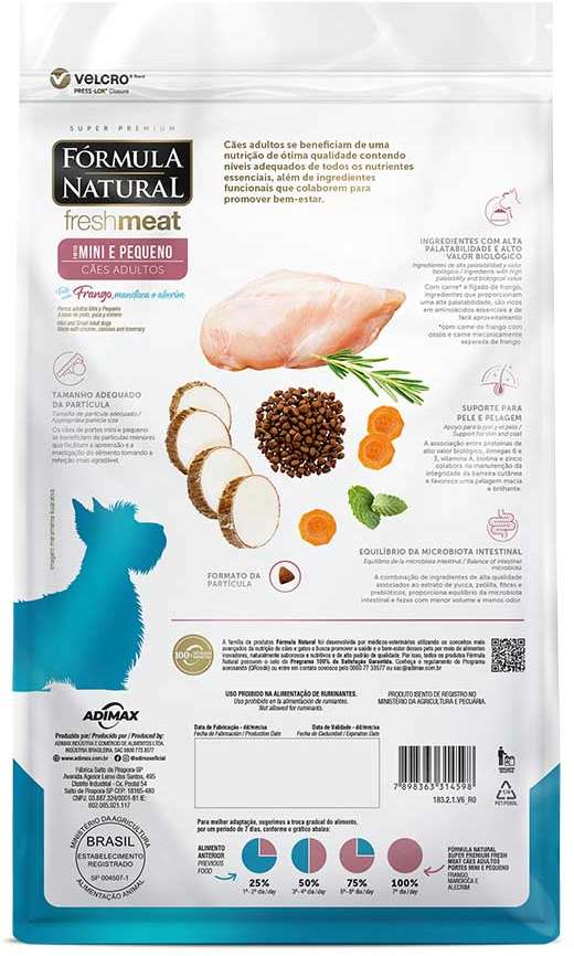 Ração Seca Fórmula Natural Fresh Meat Cães Adultos Raças Mini e Pequena - 2,5Kg