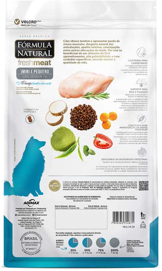 Ração Seca Fórmula Natural Fresh Meat Cães Sênior Raças Mini e Pequena - 2,5Kg