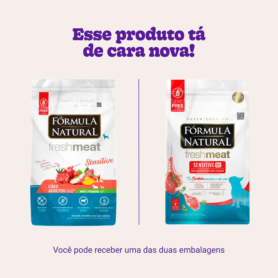 Ração Seca Fórmula Natural Fresh Meat Sensitive Cães Adultos Portes Mini e Pequeno - 2,5Kg