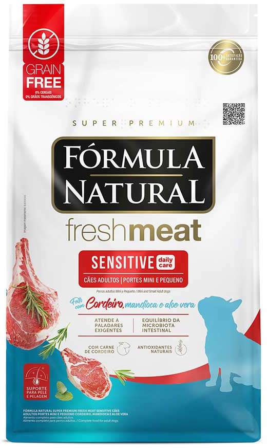 Ração Seca Fórmula Natural Fresh Meat Sensitive Cães Adultos Portes Mini e Pequeno - 2,5Kg