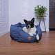 Cama Pacco Puppy Impermeável Ninho Ecotec Lisa Azul para Cães e Gatos - Tam. G