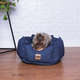 Cama Pacco Puppy Impermeável Ninho Ecotec Lisa Azul para Cães e Gatos - Tam. P