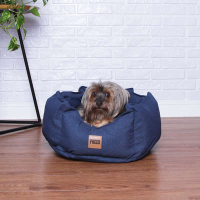 Cama Pacco Puppy Impermeável Ninho Ecotec Lisa Azul para Cães e Gatos - Tam. P