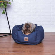 Cama Pacco Puppy Impermeável Ninho Ecotec Lisa Azul para Cães e Gatos - Tam. P
