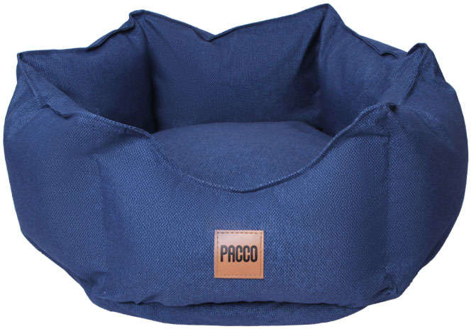 Cama Pacco Puppy Impermeável Ninho Ecotec Lisa Azul para Cães e Gatos - Tam. M
