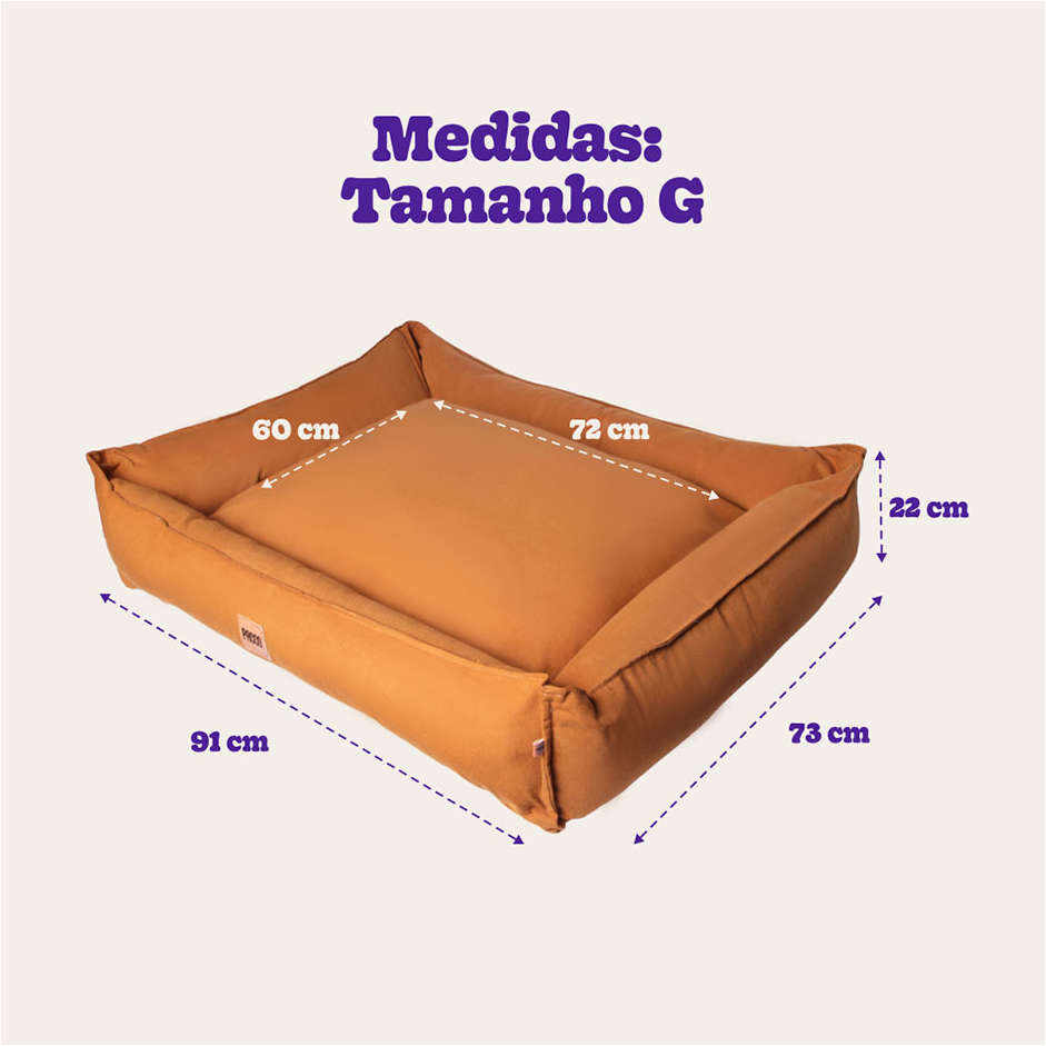 Cama Pacco Puppy Nature Caramelo 100% Algodão para Cães - Tam. G