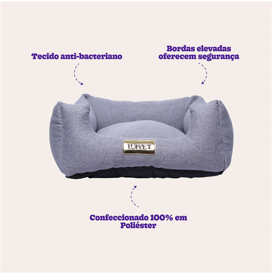 Cama Luppet Quadrada Trancoso Cinza - Tam. GG