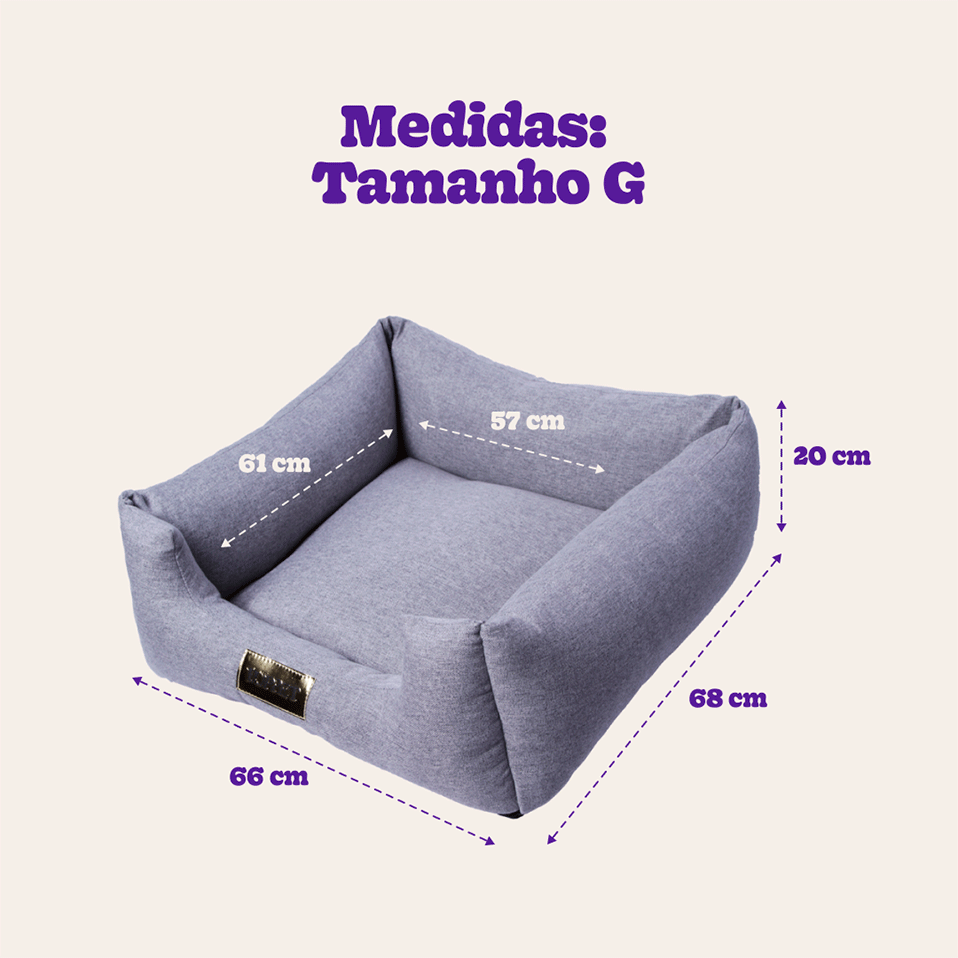 Cama Luppet Quadrada Trancoso Cinza - Tam. G