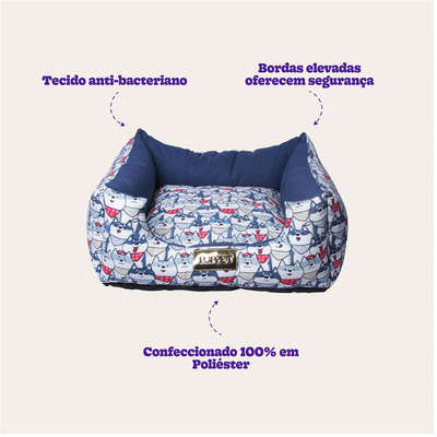 Cama Luppet Quadrada Impermeavel Eco Azul