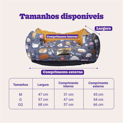 Cama Luppet Quadrada Impermeavel Eco Mostarda