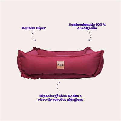 Cama Pacco Puppy Nature Merlot 100% Algodão para Cães