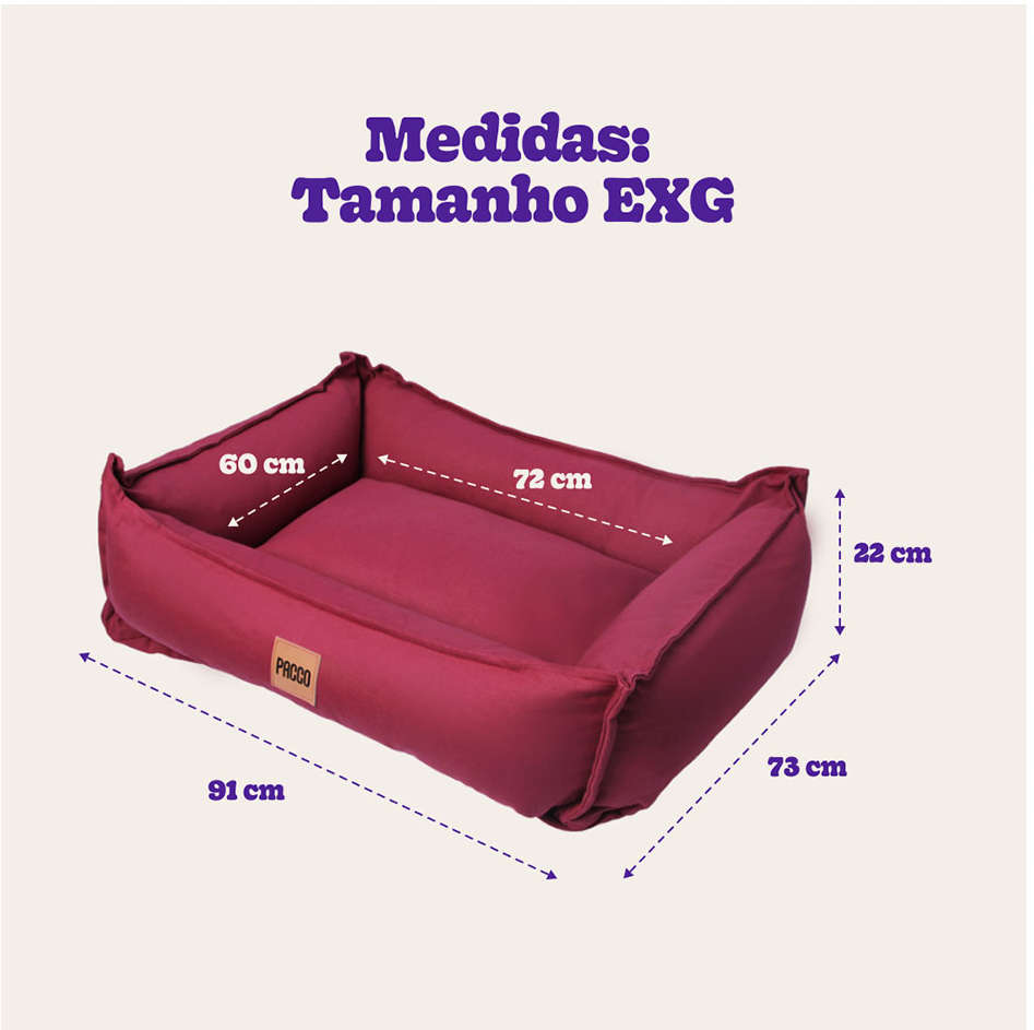 Cama Pacco Puppy Nature Merlot 100% Algodão para Cães - Tam. EXG