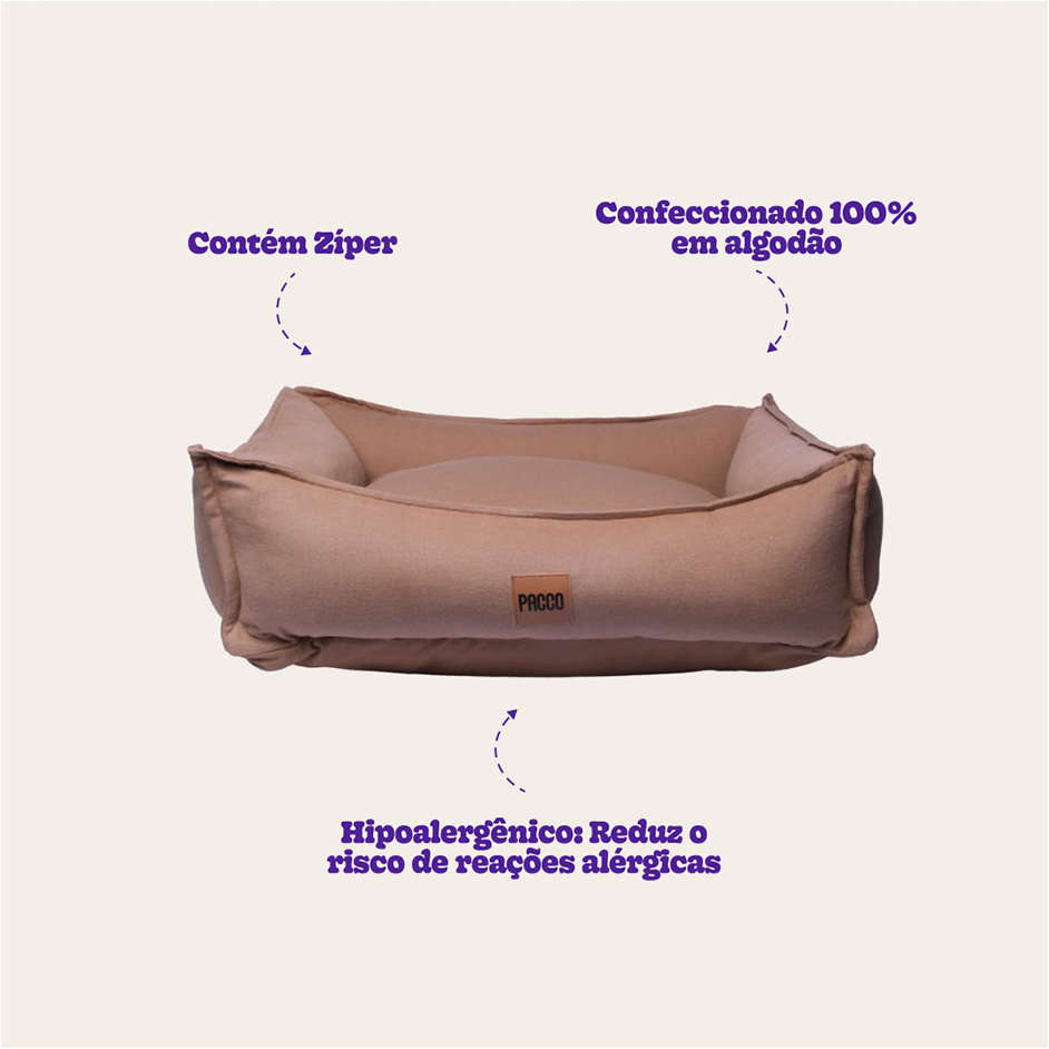 Cama Pacco Puppy Nature Bege 100% Algodão para Cães - Tam. GG