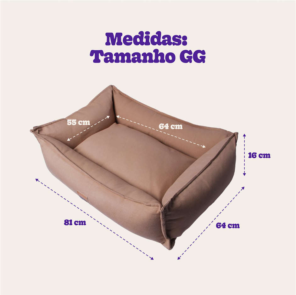 Cama Pacco Puppy Nature Bege 100% Algodão para Cães - Tam. GG